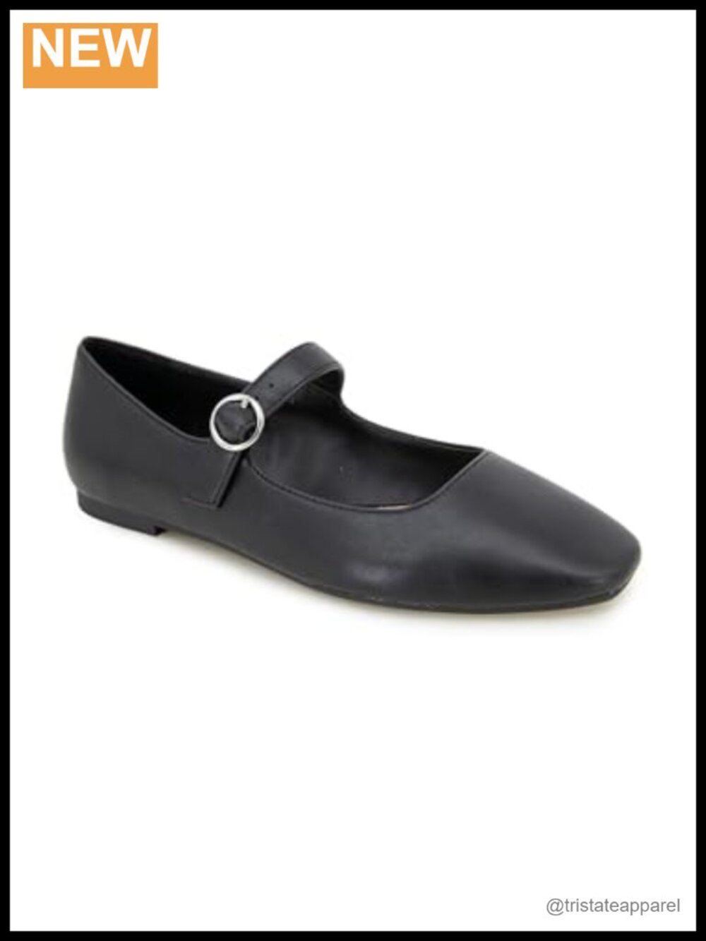 Esprit Nicola Faux Leather Flats Mary Jane Buckle Square Toe Cushioned